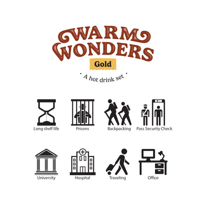 WarmWonders Gold Hot Drink Set - Ultimate Coffee and Tea Gift Basket