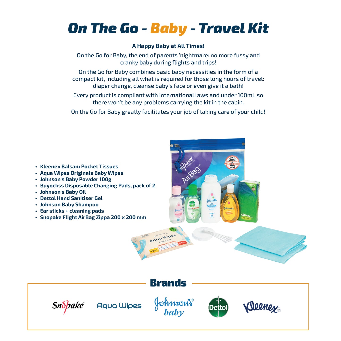 Ultimate "On the Go for Baby" Travel Size Baby Toiletries Set - Baby Travel Essentials