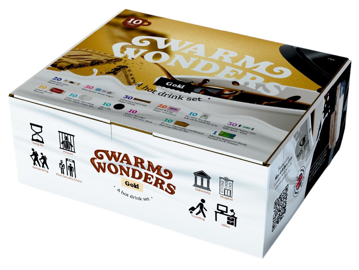 WarmWonders Gold Hot Drink Set - Ultimate Coffee and Tea Gift Basket