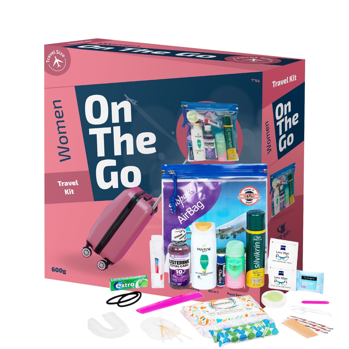 Travel Kit Women Uk 21-Piece Travel Toiletries Set – Compact & TSA-Approved Essentials Kit for Holidays, Business Trips & Weekends